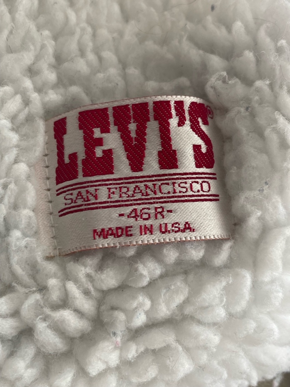 $49 SALE Vintage Levi's Blue Denim Sherpa Lined Trucker Jacket Rare 1970s Unisex - Picture 9 of 11